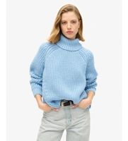 superdry para mujer w6110397a jersey slouchy stitch cuello vuelto azul s casual acrilico manga larga