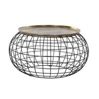 mesita auxiliar aluminio 80x80x44 dorado