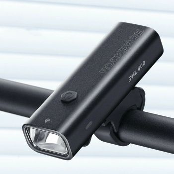 Faros de bicicleta ROCKBROS de 400 Lm con batería 2000mAh recargable por USB, resistente al agua con clasificación IPX6,