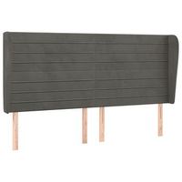 cabecero con orejas de terciopelo gris oscuro 183x23x118128 cm vidaxl