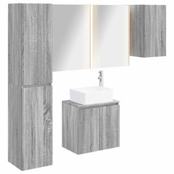 Juego De Muebles De Baño 5 Pcs Sonoma Gris 53 X 15,5 X 70 Cm Vidaxl
