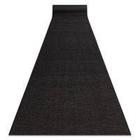 alfombra de pasillo sizal floorlux modelo 20433 liso negro 80 cm 80x1250 cm