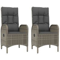 sillas de jardin 2 unidades ratan sintetico gris cfw606633