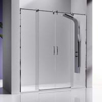 frontal de ducha 2 fijos  2 puertas correderas slim  140 cm