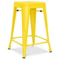 taburete de bar - diseno industrial - acero mate - 60cm - nueva edicion - stylix  amarillo