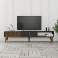 mueble para tv de diseno madera y antracita 180 cm