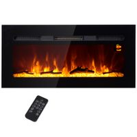 homcom chimenea electrica de pared y empotrable 1800w con llama 3d 3 colores 5 niveles brillo mando pantalla tactil para 40 m
