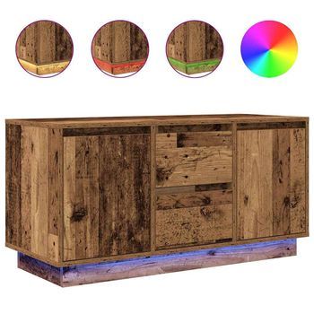 Mueble De Tv Con Luces Led Madera Vieja 100x41x50 Cm Vidaxl