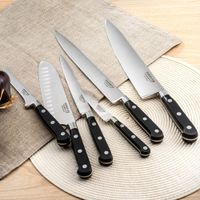juego de 3 cuchillos de cocina  negro