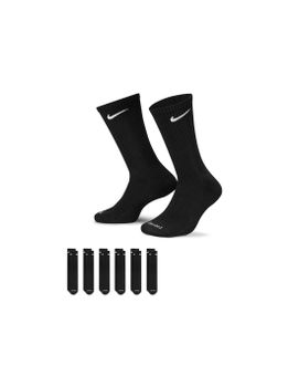 Calcetines de Fitness Nike Everyday Plus Cushioned Crew (6 Pairs) Hombre Negro/Gris