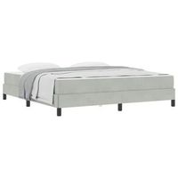 cama box spring con colchon gris claro 180 x 200 cm terciopelo