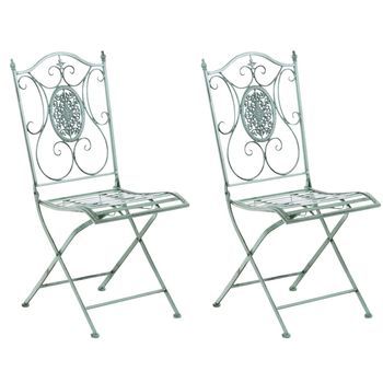 Pack De 2 Sillas De Jardín Sibell Plegables Metal Verde Antiguo 49x42x91.5 Cm Clp