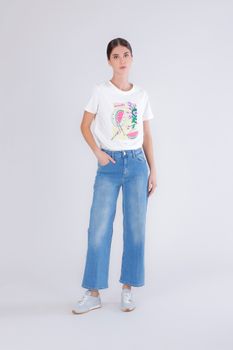 vaqueros culotte superelásticos light medium blue