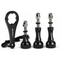 lanxire kit 3 piezas tornillo mariposa aluminio y llave para gopro hero 5-13 camaras de accion repuestos negro