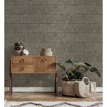Papel Pintado Vinílico Ecológico Imitación Tela De Lino Natural Con Textura - Shafira 681857 De Gaulan - Rollo De 10 M X 0,52 M