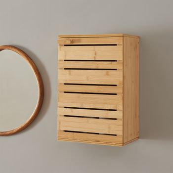 Mueble De Pared Para Baño Epind Bambú 50x33x20 Cm - Natural [en.casa]