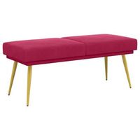 banco de doble capa rojo vino 120 x 45 x 46 cm terciopelo vidaxl