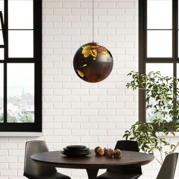 Mesa de comedor redonda para 6 personas de nogal y negro ø120cm