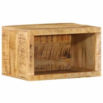 Mesita De Noche - Mesilla De Noche Marrón 40 X 30 X 25 Cm Madera Maciza De Mango Mc6719