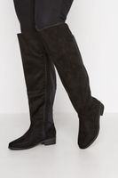 botas negras antelina por encima de la rodilla en diferentes anchos