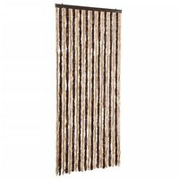 cortina mosquitera beige y marron claro chenilla 90x220 cm vidaxl