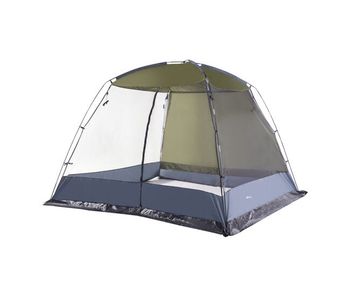 Carpa de jardín beekdaelen poliéster 305x305x213cm - verde/gris [pro.tec]