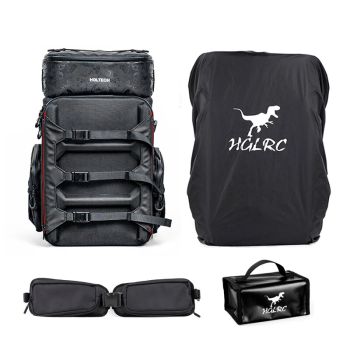 HGLRC 33.5L Mochila de viaje exterior impermeable y sólida para cámara FPV / Funda de lluvia / Soporte lumbar / Bolsa a