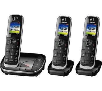 PANASONIC KX-TGJ423EB Cordless Phone - Triple Handsets