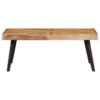 Mesa De Centro De Madera De Mango Maciza 90x55x36 Cm