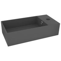 lavabo de bano moderno  lavabo con rebosadero ceramica gris oscuro