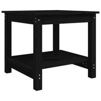 mesa de centro de estilo sencillo y rustico 50x50x45 cm madera maciza de pino negro dec039674