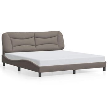 Estructura De Cama Sin Colchón Hvar Tela Gris Taupe 180x200 Cm Vidaxl