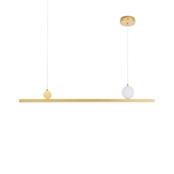 Lámpara Colgante Led Decorativa Geométrica Diseño Suspendido De Metal Dorado Alwand