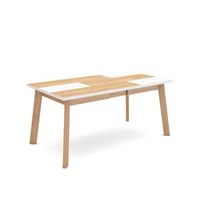 mesa comedor mesa fija cocina y salon 170 para 8 comensales patas de madera estilo moderno roble y blanco