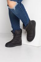 botas negras acolchadas en ancho especial