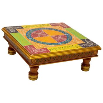 Mesa auxiliar de madera pintado a mano