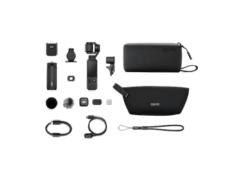 Cámara deportiva - DJI Osmo Pocket 4 Pack Creator, 4K, 4h Autonomía, Sensor CMOS de 1″, Estabilización 3 ejes y Pantalla Táctil Giratoria, Negro