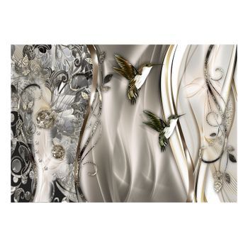 Papel Pintado 3d - Hummingbirds On The Wave (brown) (250x175 Cm)