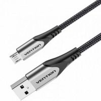 cable usb 20 vention coahh microusb reversible 2m 3a 480mbps gris