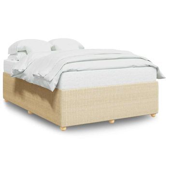 Cama Sin Colchón Tela Color Crema 140x200 Cm Vidaxl