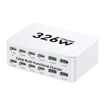 Cargador multifuncional de 12 puertos WLX-818E4 USB-A + 8 USB-C Carga rápida Estación de carga de escritorio con enchu