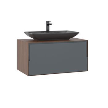 Mueble Para Lavabo  - 80 X 50 X 40 Cm - Nogal / Antracita