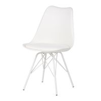 silla en polipropileno blanco con patas de metal