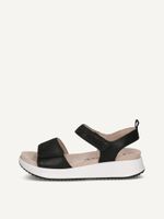 caprice sandal black made of leather without heel size 38