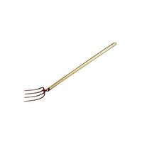 pluvia horca larga de jardin metalica de 4 dientes con mango de madera