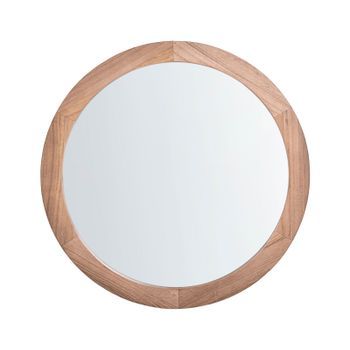Espejo De Pared De Estilo Escandinavo Con Marco De Madera De Paulownia  Decorativo Marrón Claro Lasalle