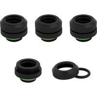 corsair hydro x series xf 12mm hardline fitting - black pack of 4 black