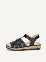 caprice sandal black made of leather without heel size 40