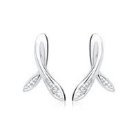 14 quilates pendientes de oro blanco 2 diamantes 00092 ct