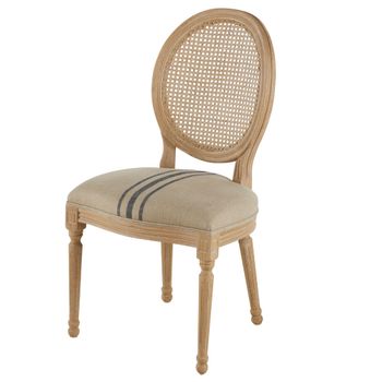 Silla de comedor con respaldo de mimbre